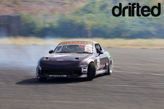 Jamie drifting his MX-5