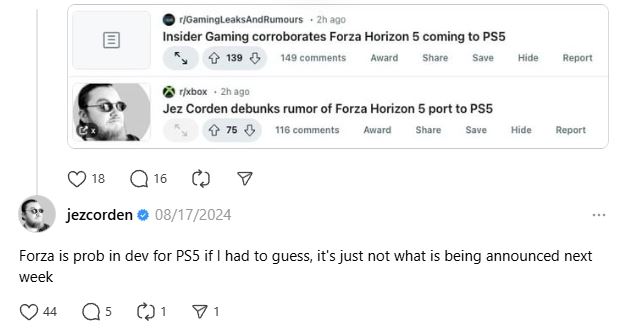 jez corden threads forza horizon 5 ps5