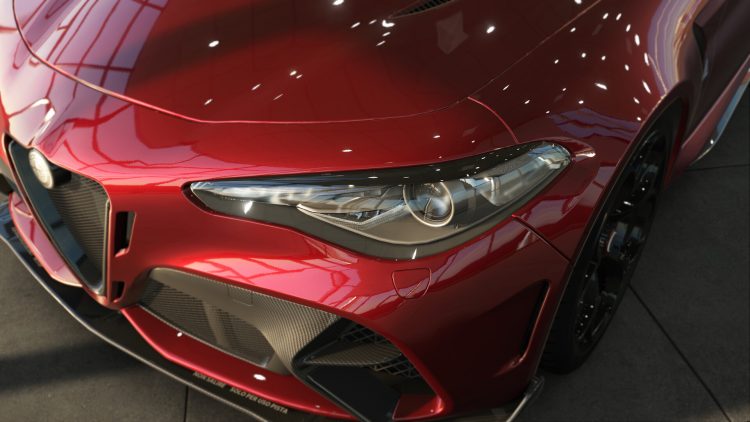 alfa romeo front headlight close up assetto corsa evo