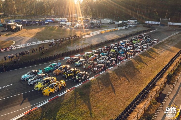 driver lineup drone shot latvia riga drift masters-2024 round 4