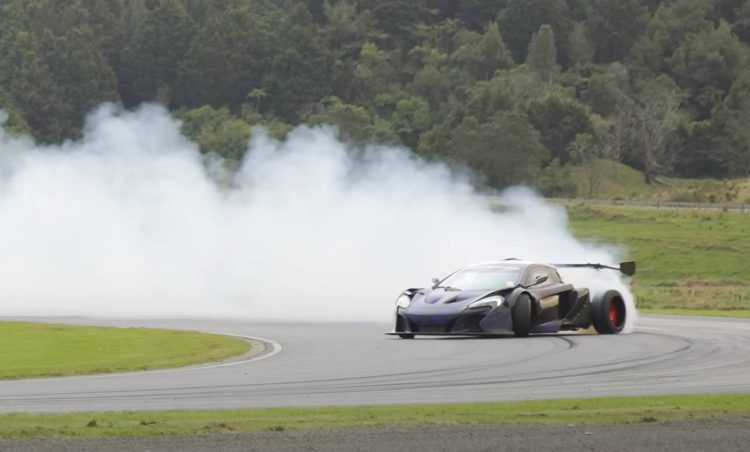 mclaren madmac drift car smoke track