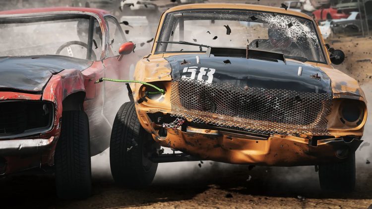 big crash bungee cord smashed windscreen wreckfest 2