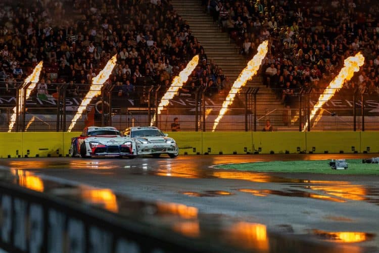 toyota gr a90 supra nissan s13 180sx battle mckeever dominates as heinonen clinches 2024 drift masters title