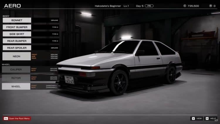 aero tuning options upgrades tokyo xtreme racer ae86 trueno