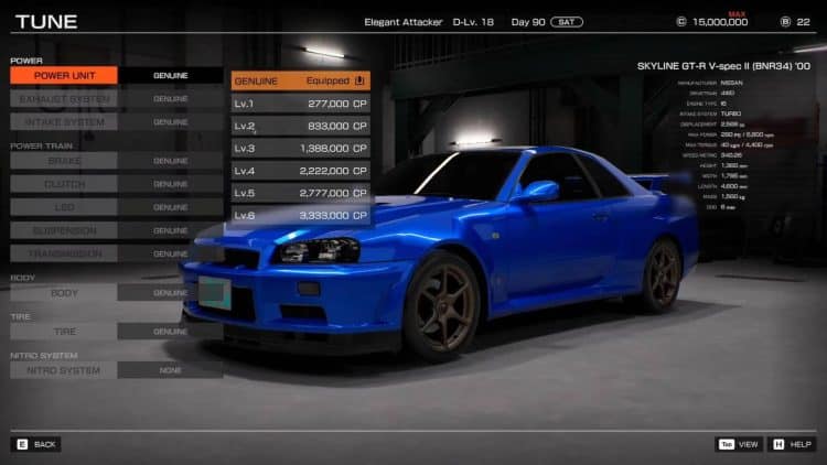 nissan skyline r34 gt-r tokyo xtreme racer engine tuning upgrades 