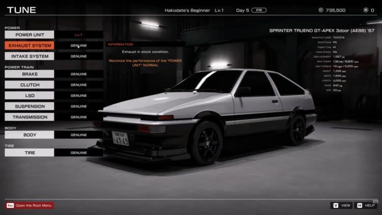 tuning tokyo xtreme racer tune menu setup